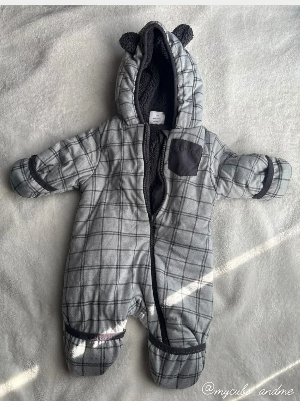 0-3M Baby Boy Winter Snowsuit Hooded One Piece
